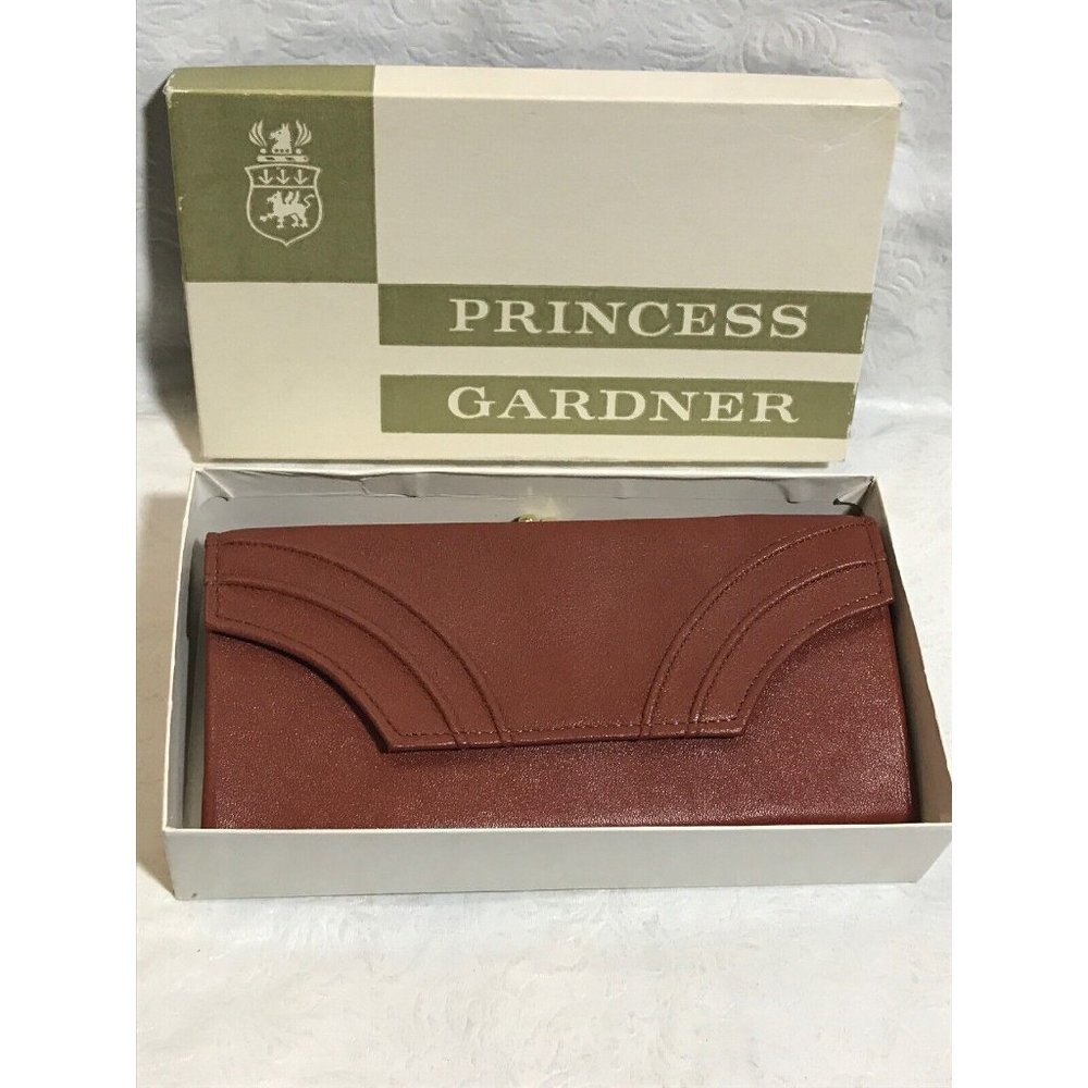 Vintage Princess Gardner Brown Cowhide Leather Women's Wallet Organizer
